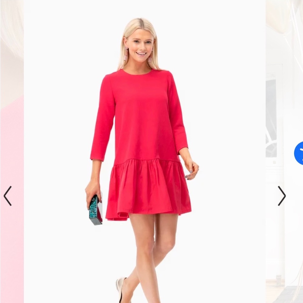 Tuckernuck by Avon Lane Pink Louise Peplum dress.  Size Medium.